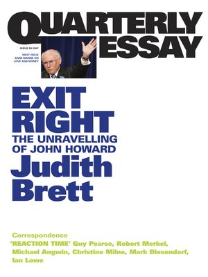 cover image of Quarterly Essay 28 Exit Right